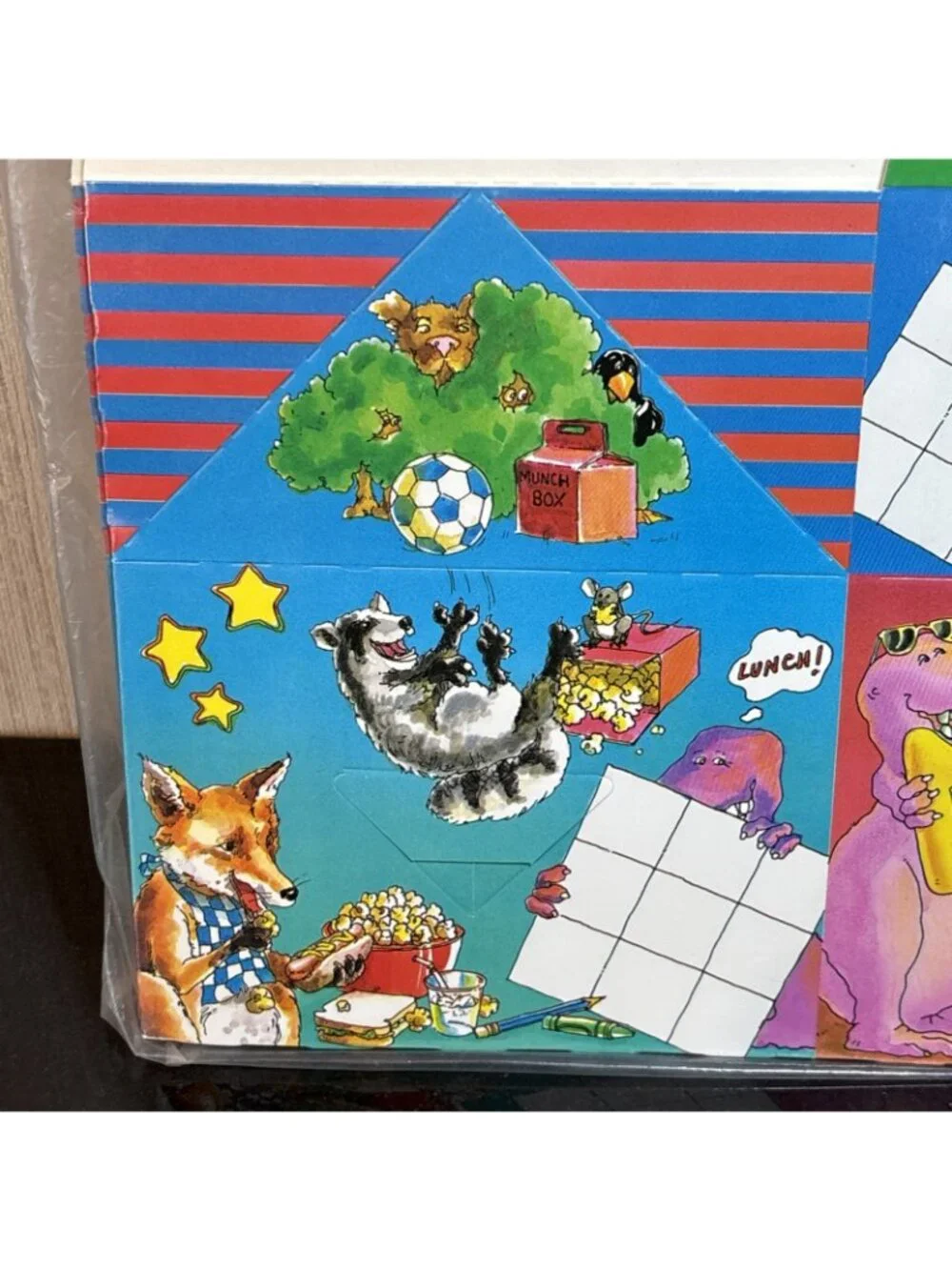 Vintage Kids Food Lunch Box Birthday Party Loot Bag Reusable Paper Carry Boxes